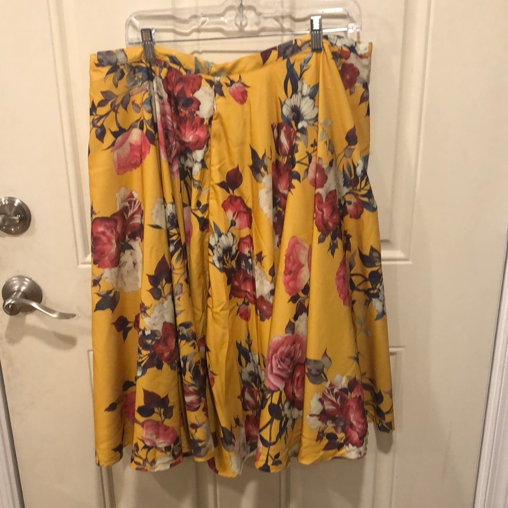 Yellow floral ModCloth skirt